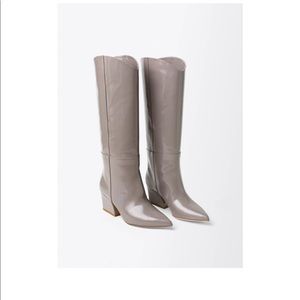 In box Tibi Logan Polished Calf Boot with box